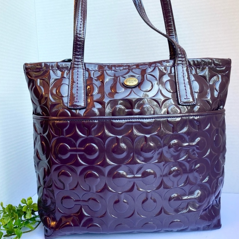 Coach embossed patent leather